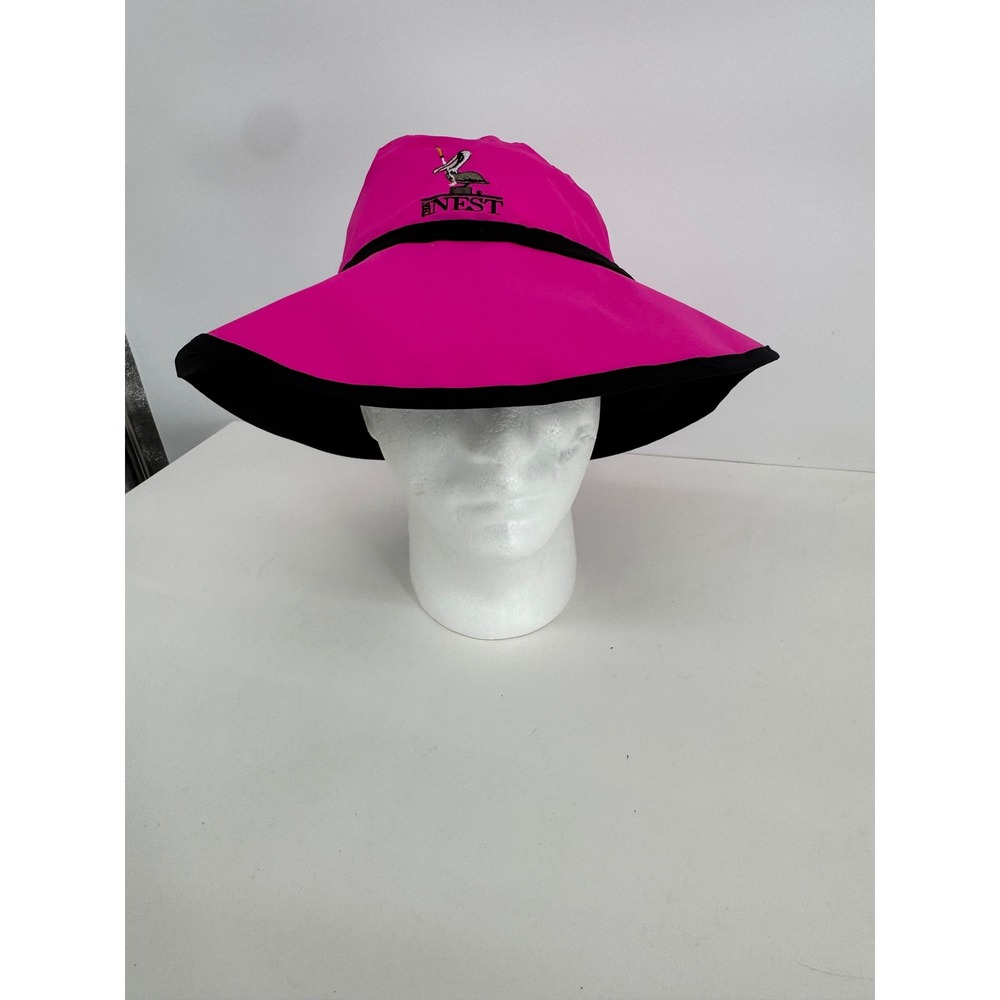 Rain Girl Womens Hot Pink Waterproof Bucket Hat Wide Brim The Nest Pelican Logo